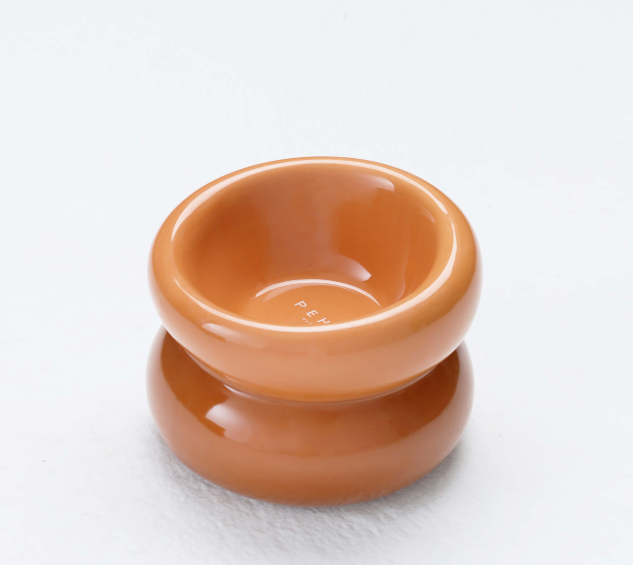 Elevated Soufflé Pet Bowl – Anti-Slip Ceramic Design (Amber Orange)
