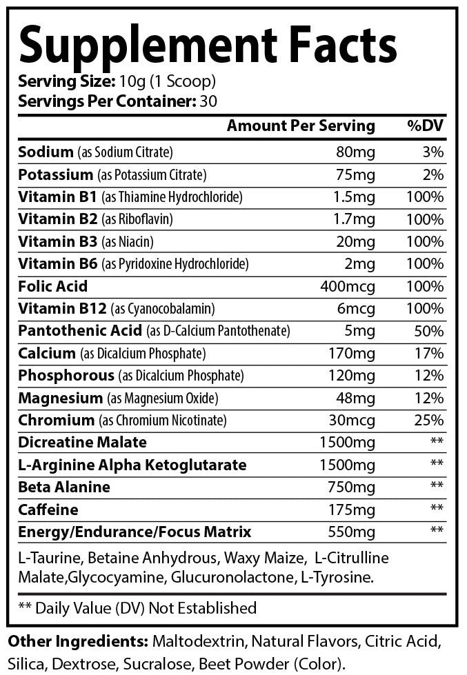Pure Energy Pre-Workout – Honeydew Watermelon (Beta-Alanine + B Vitamins)