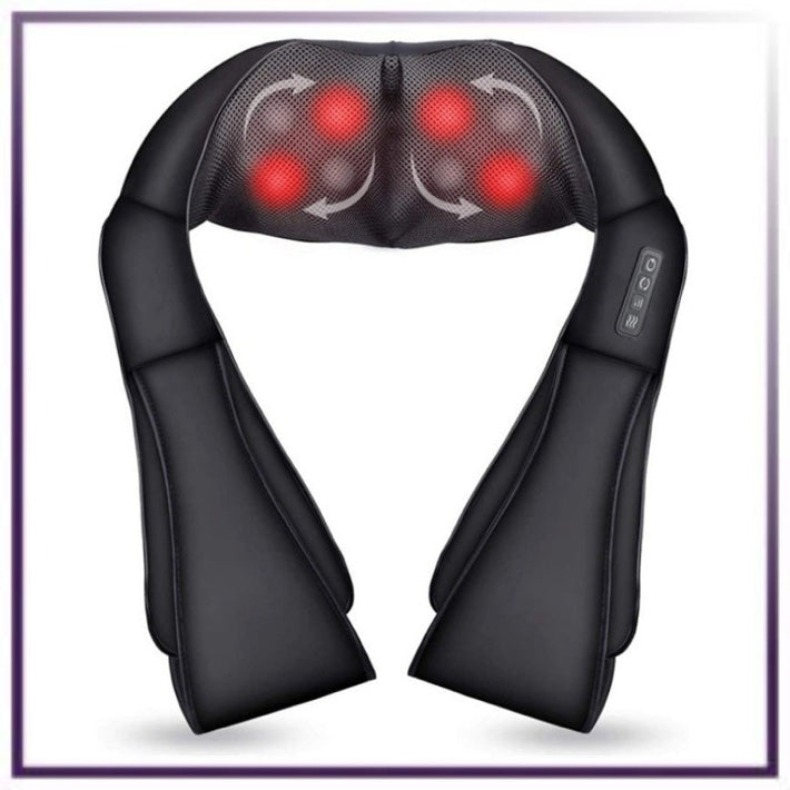 Heated Shiatsu Neck & Shoulder Massager – Deep Tissue with 3D Kneading Rollers