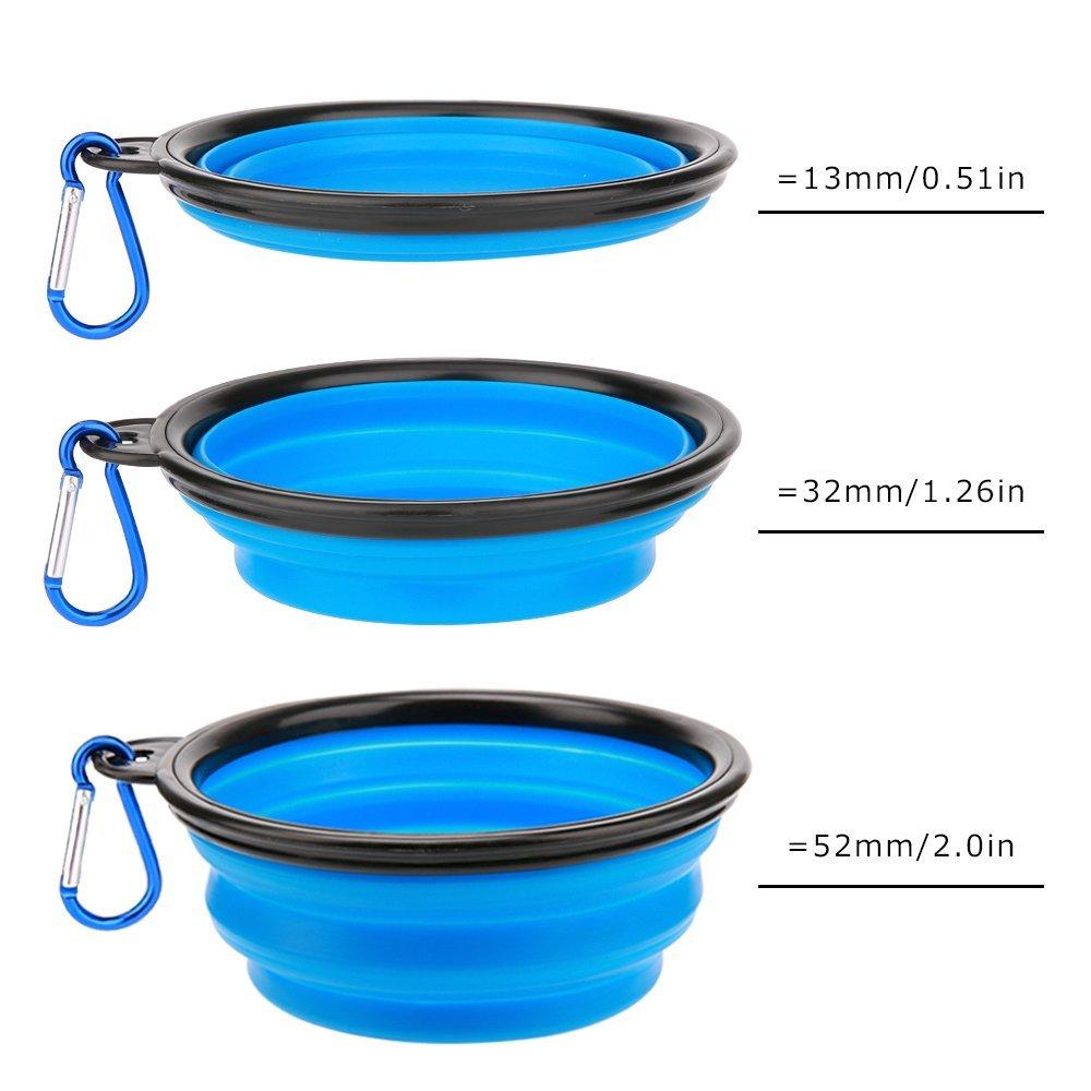 2-in-1 Pet Water Bottle & Food Container with Collapsible Bowl