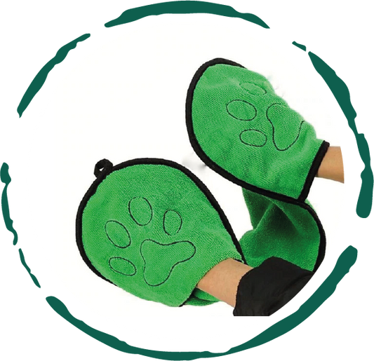 Quick-Dry Dog Bath Gloves – Towel Mitts for Easy Grooming