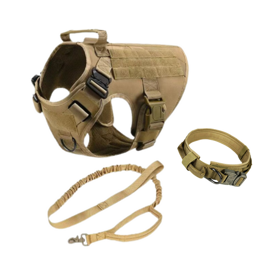 Military Dog Tactical Harness, Collar, and Leash Gear – Complete Set