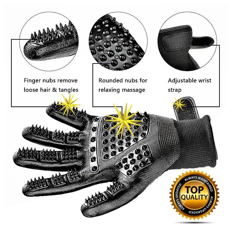 Pet Grooming Gloves – 1 Pair (Fast Shipping)