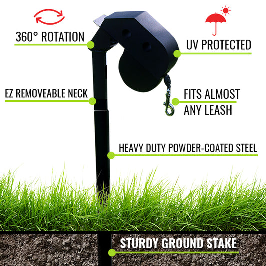 360° Swivel Dog Tie-Out Stake - DogKeeper Outdoor Pet Tether (US Shipped)