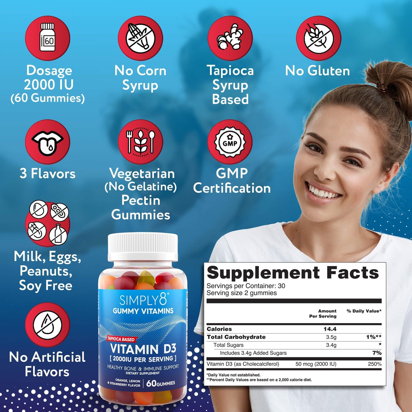 Simply8 Vitamin D3 Gummies – Everyday Wellness Support (60 Ct)